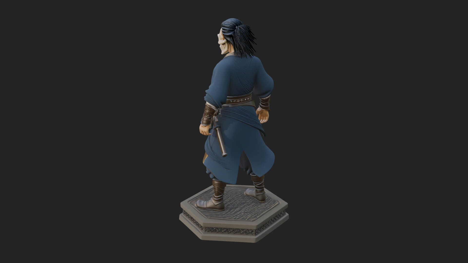 Skull Faced Swordsman Statue Design 1 3D Print Model 3D Model
