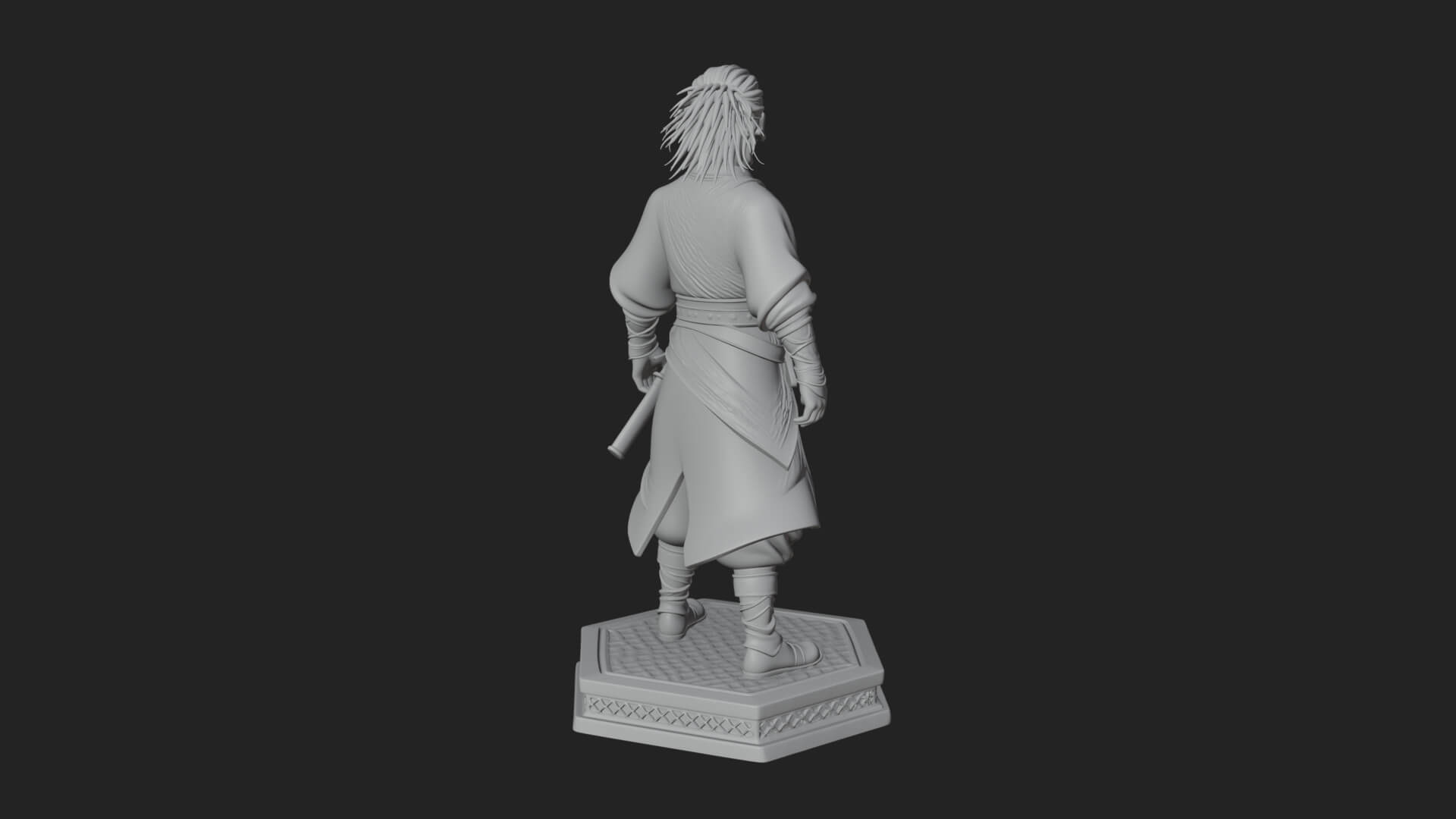 Skull Faced Swordsman Statue Design 1 3D Print Model 3D Model