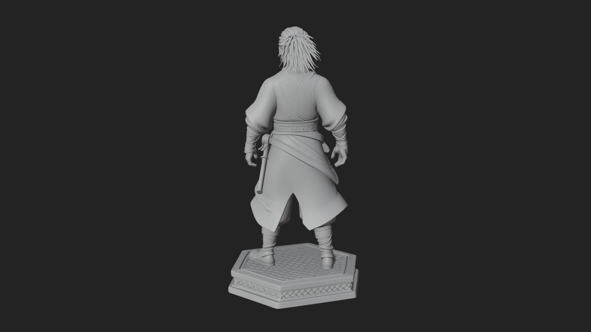 Skull Faced Swordsman Statue Design 1 3D Print Model 3D Model