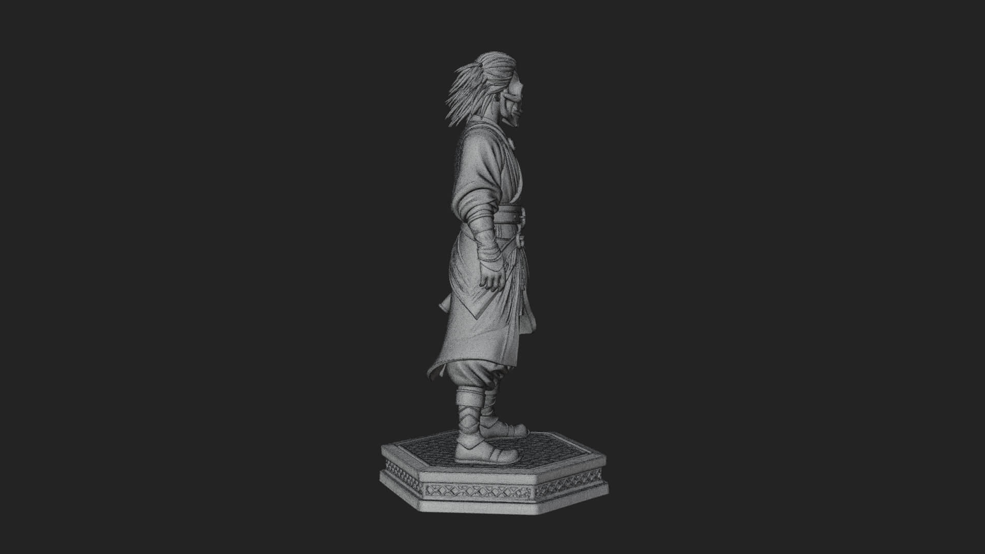 Skull Faced Swordsman Statue Design 1 3D Print Model 3D Model