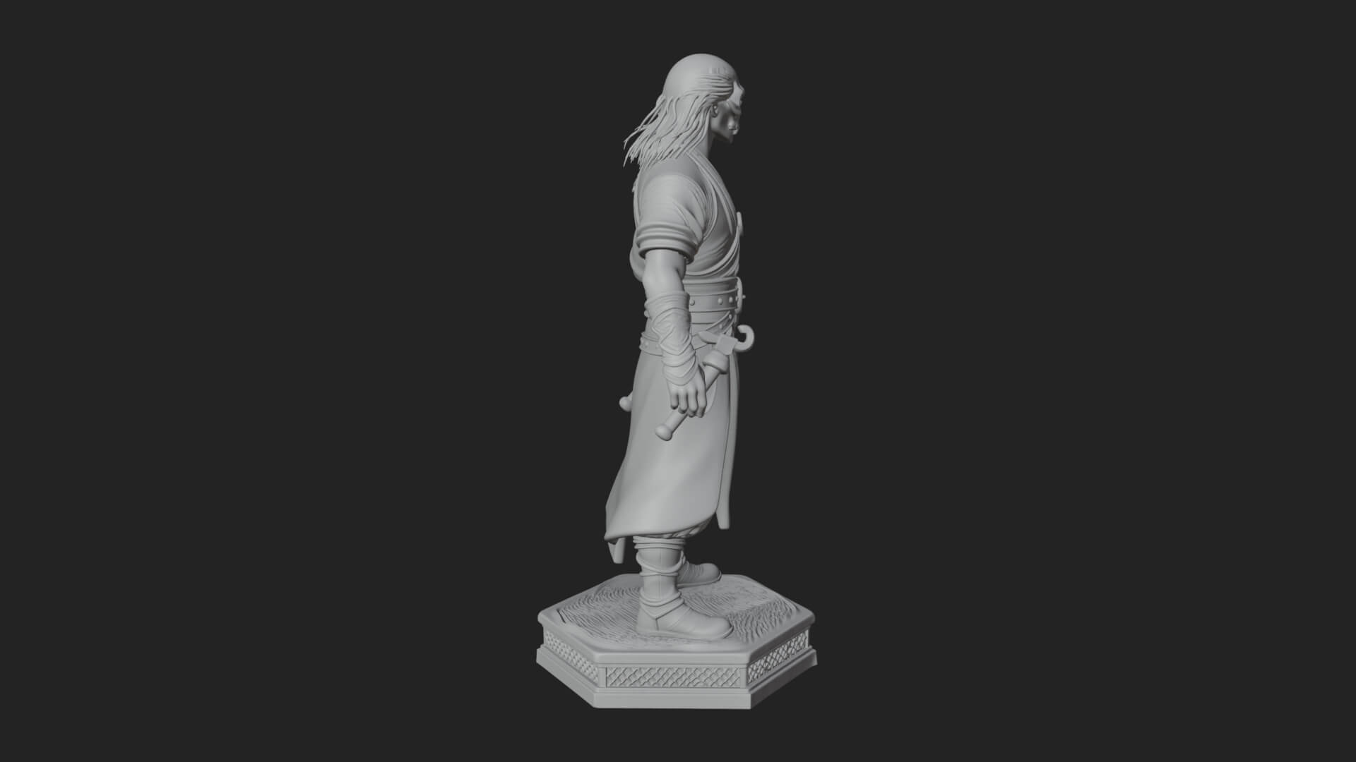 Skull Faced Swordsman Statue Design 3 3D Print Model 3D Model