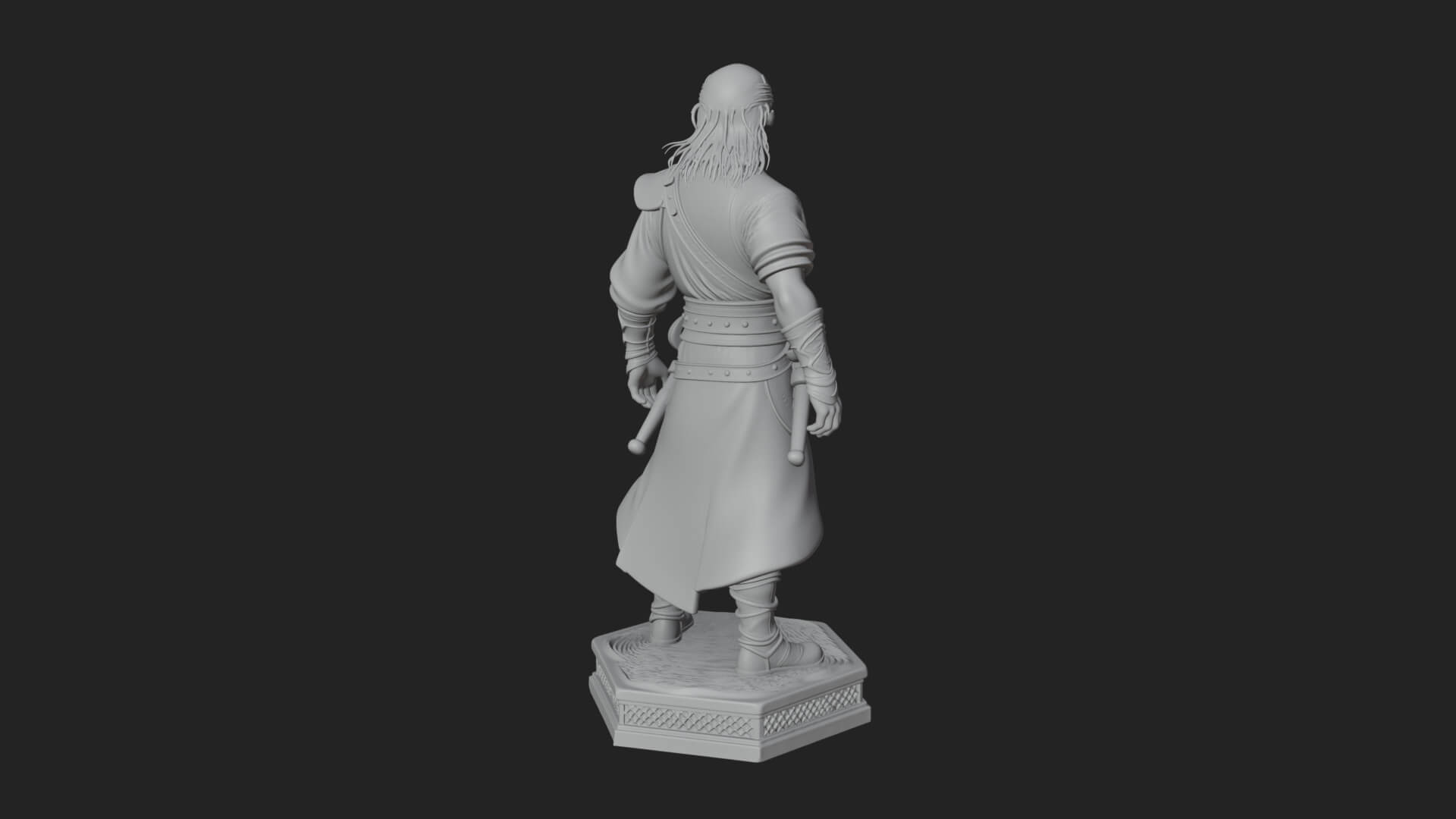 Skull Faced Swordsman Statue Design 3 3D Print Model 3D Model