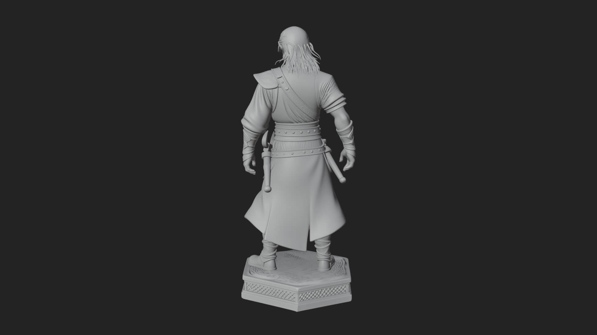 Skull Faced Swordsman Statue Design 3 3D Print Model 3D Model