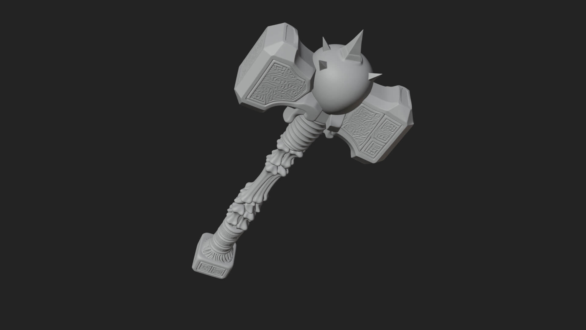 Skull Head War Hammer Model Design 1 3D Print Model 3D Model