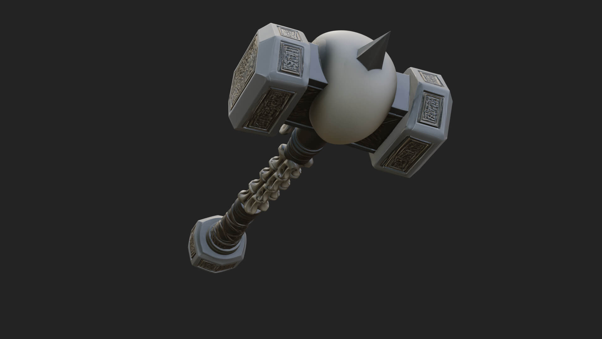 Skull Head War Hammer Model Design 2 3D Print Model 3D Model