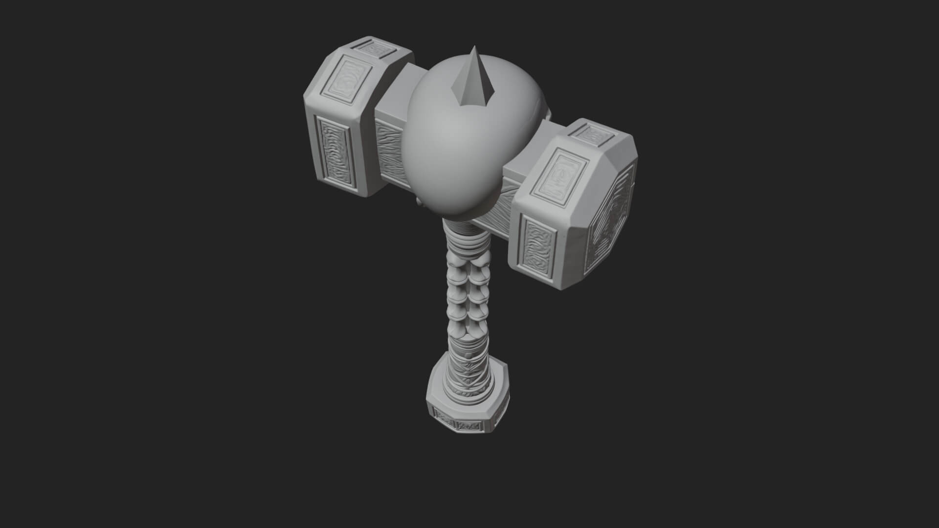 Skull Head War Hammer Model Design 2 3D Print Model 3D Model