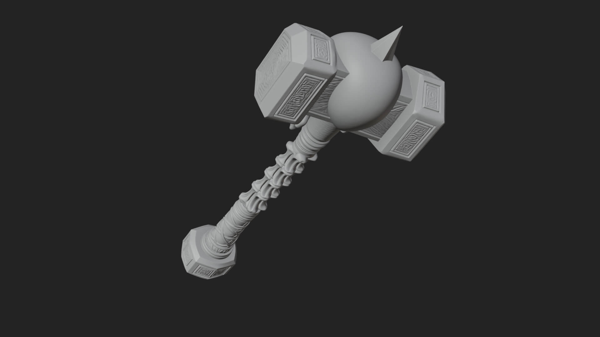 Skull Head War Hammer Model Design 2 3D Print Model 3D Model
