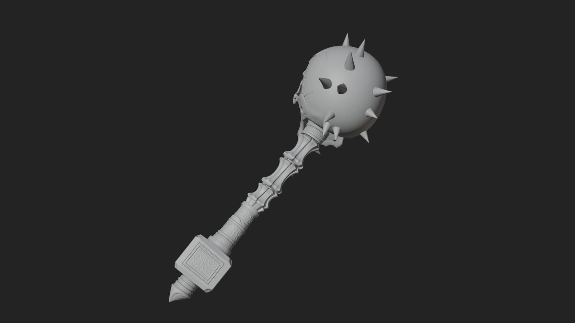 Skull Head War Hammer Model Design 3 3D Print Model 3D Model