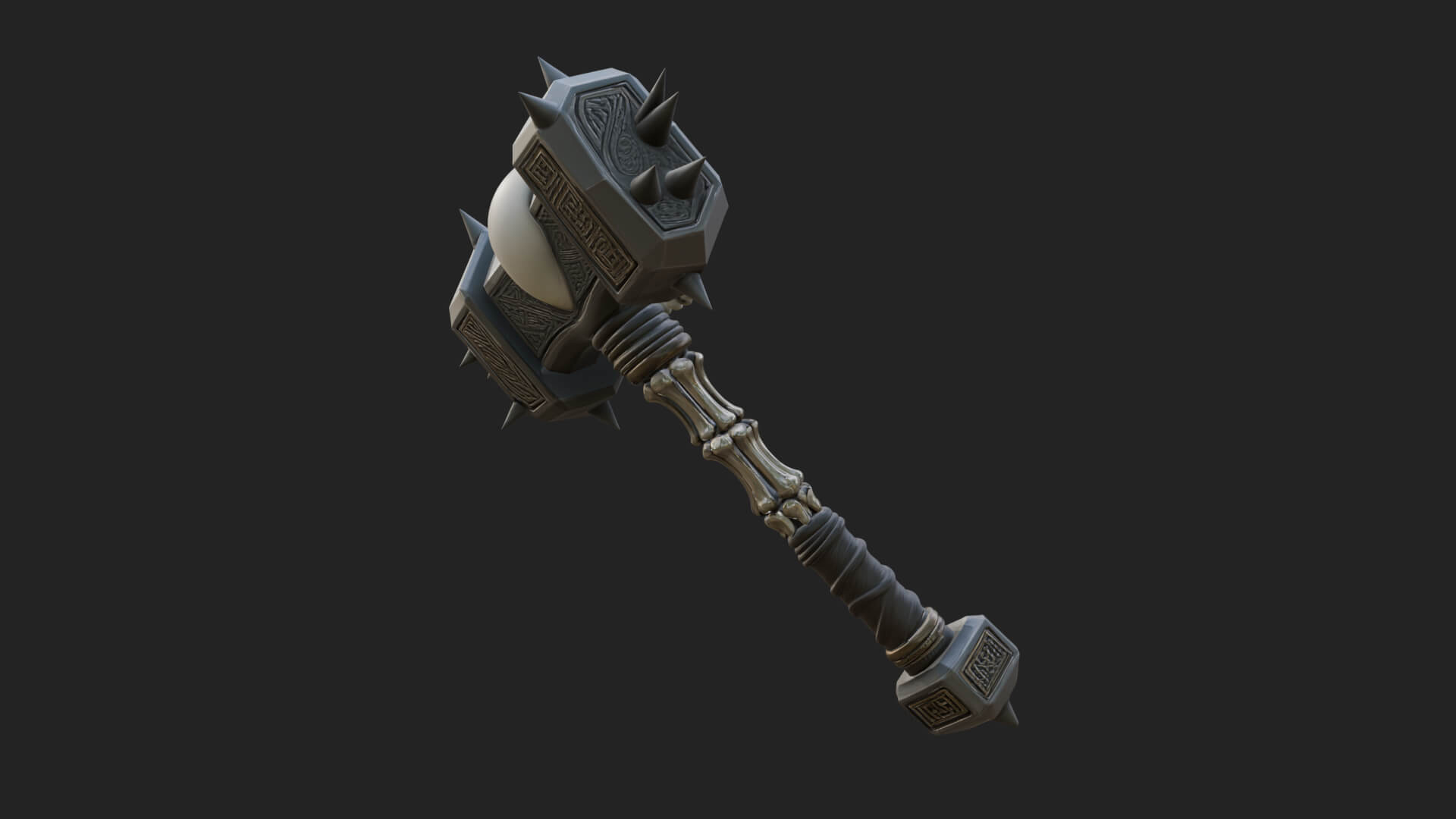 Skull Head War Hammer Model Design 4 3D Print Model 3D Model