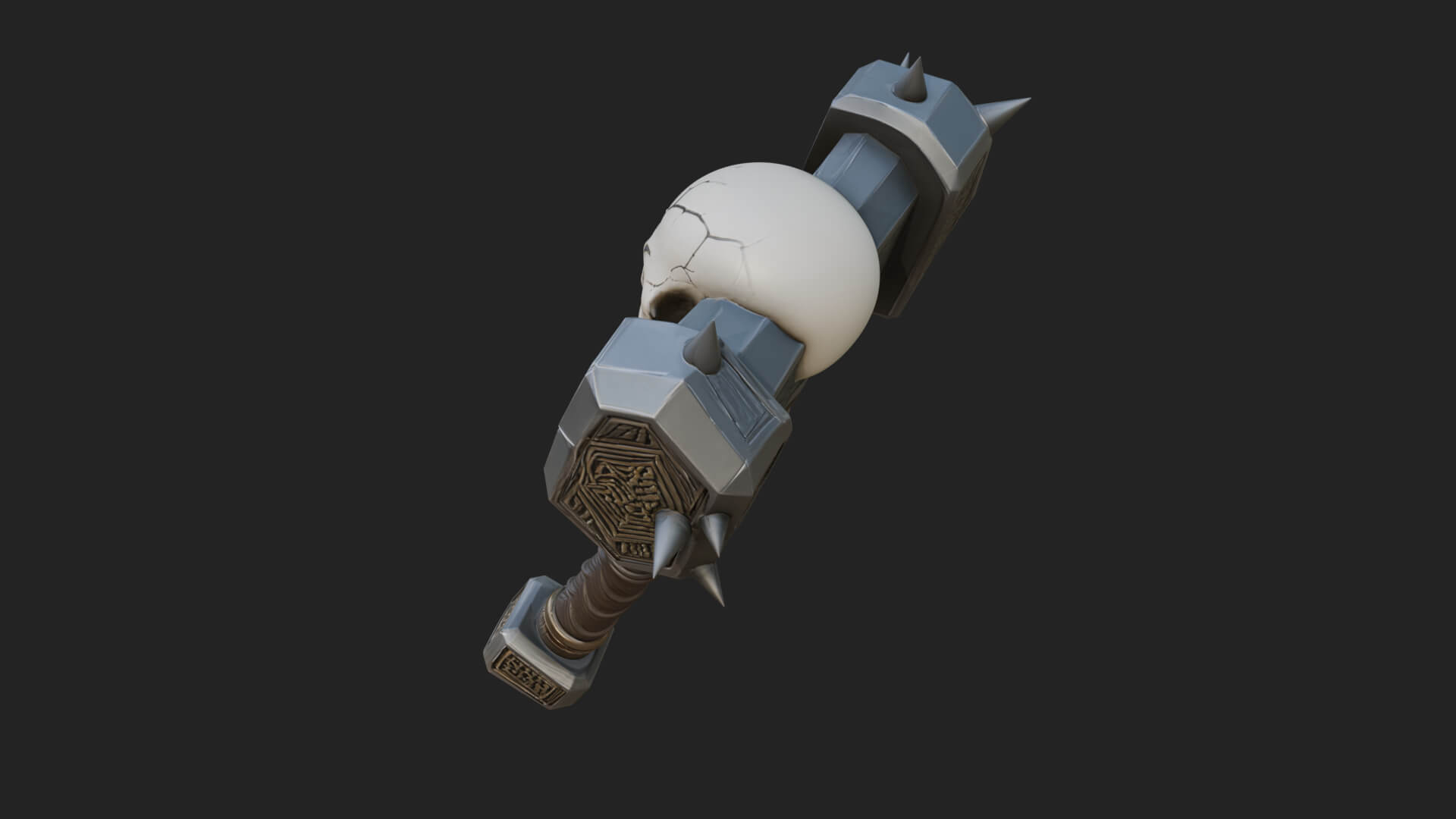 Skull Head War Hammer Model Design 4 3D Print Model 3D Model