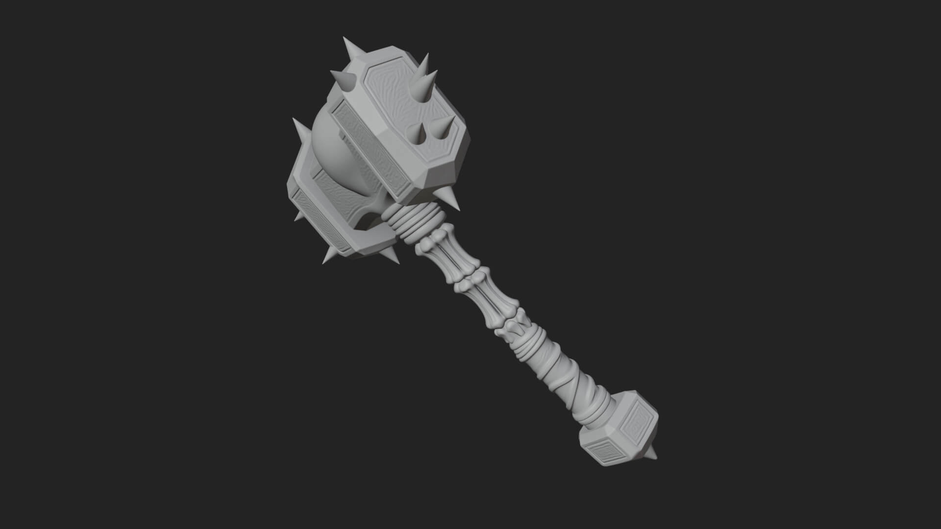 Skull Head War Hammer Model Design 4 3D Print Model 3D Model