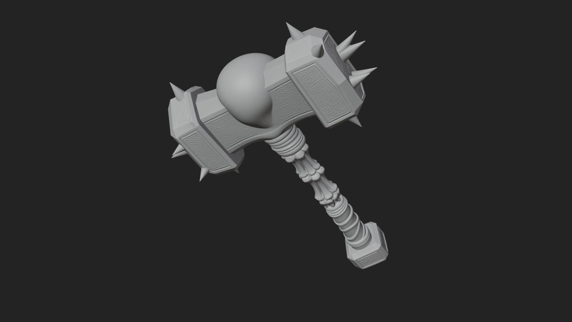 Skull Head War Hammer Model Design 4 3D Print Model 3D Model