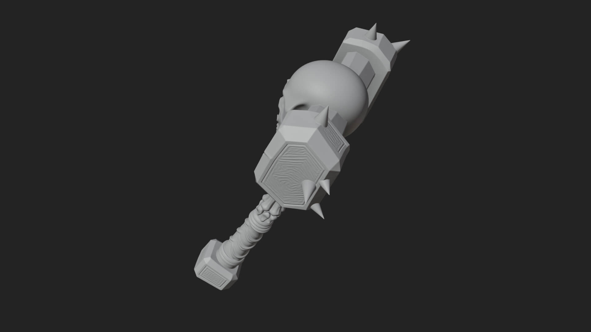 Skull Head War Hammer Model Design 4 3D Print Model 3D Model
