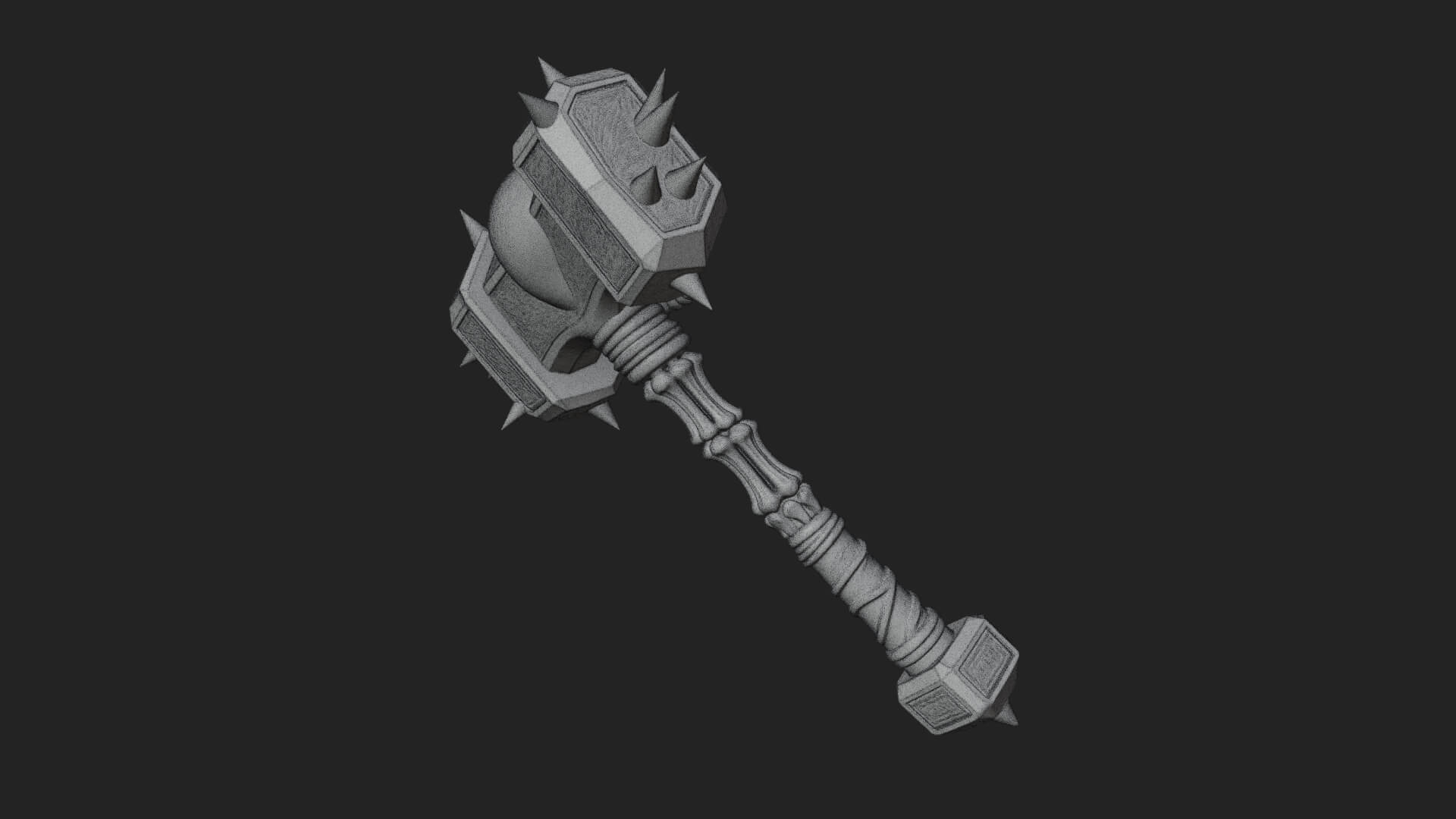 Skull Head War Hammer Model Design 4 3D Print Model 3D Model