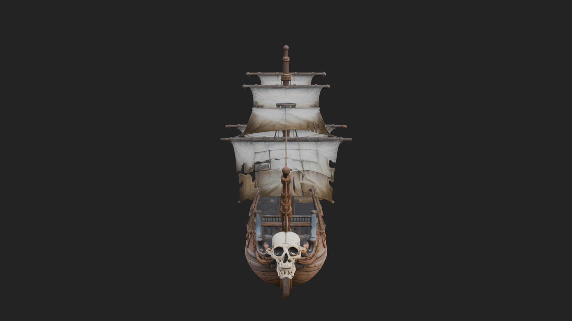 Skull Prow Pirate Ship Model Design 1 3D Print Model 3D Model