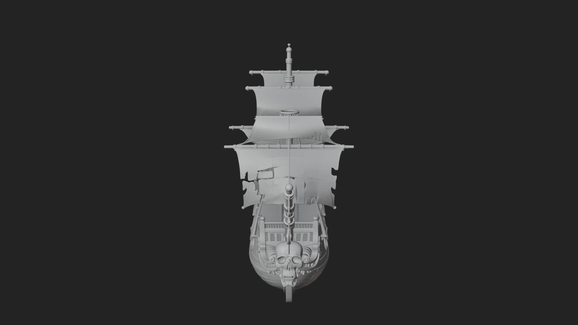 Skull Prow Pirate Ship Model Design 1 3D Print Model 3D Model