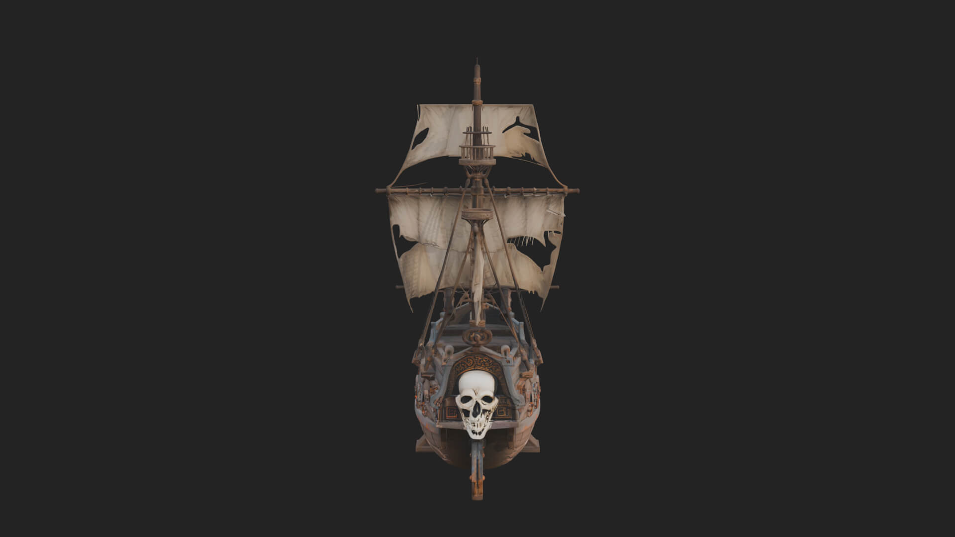 Skull Prow Pirate Ship Model Design 2 3D Print Model 3D Model