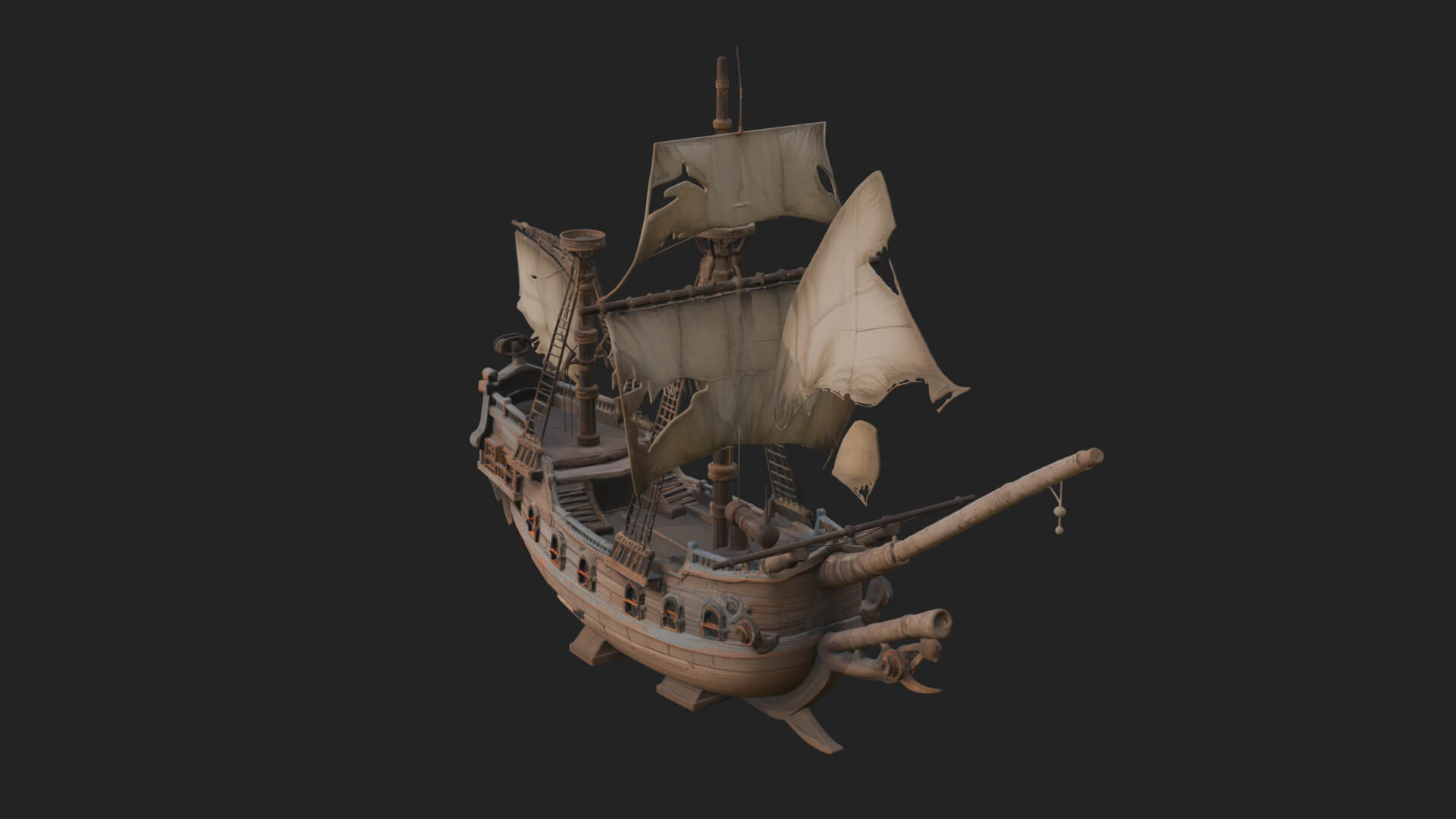 Skull Prow Pirate Ship Model Design 2 3D Print Model 3D Model