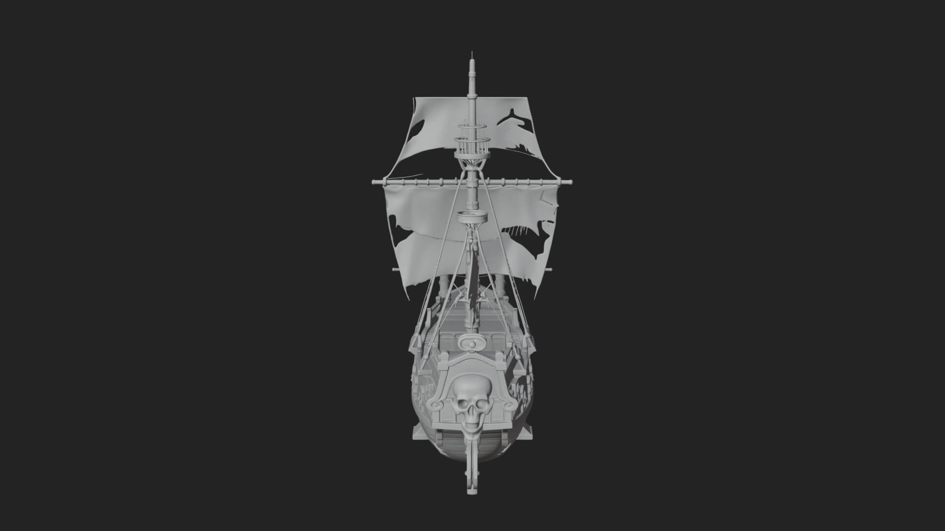 Skull Prow Pirate Ship Model Design 2 3D Print Model 3D Model