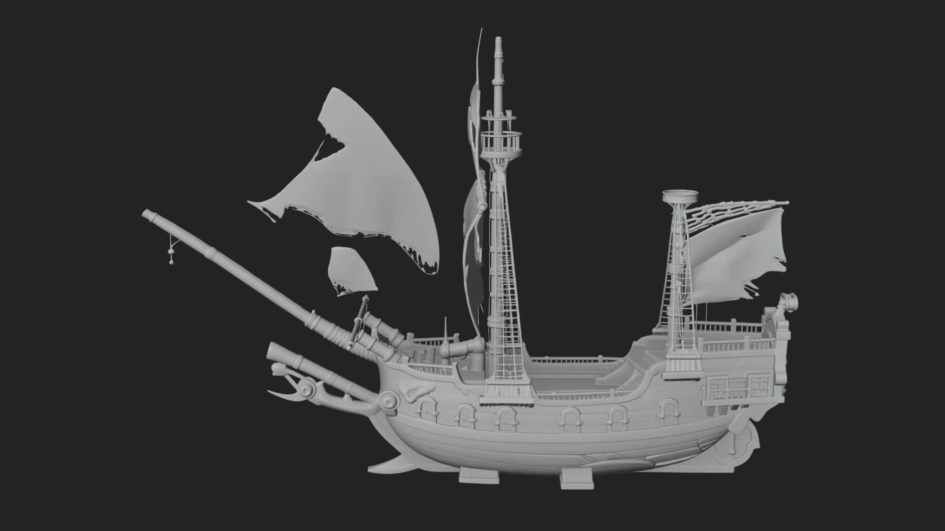 Skull Prow Pirate Ship Model Design 2 3D Print Model 3D Model