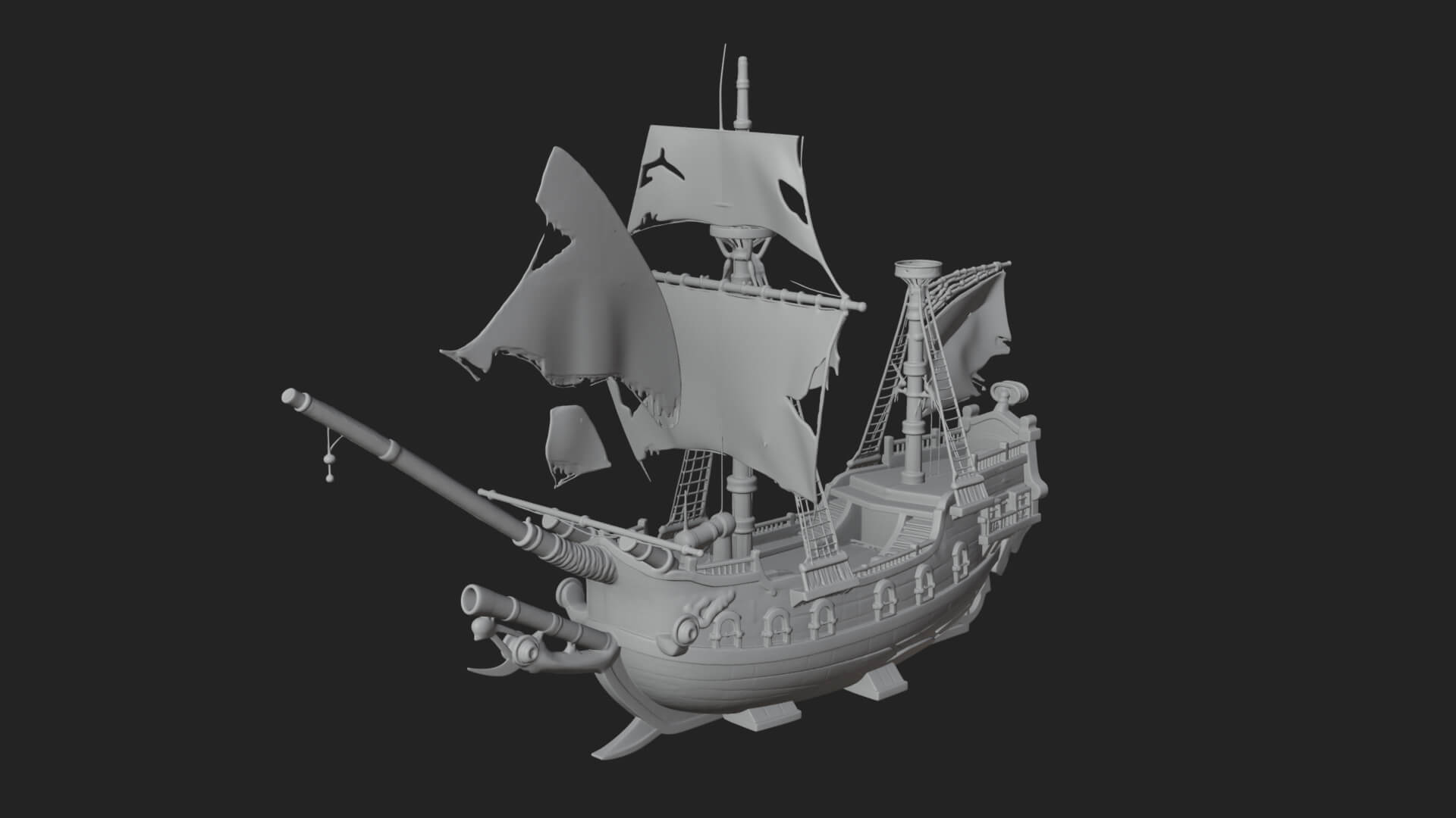 Skull Prow Pirate Ship Model Design 2 3D Print Model 3D Model