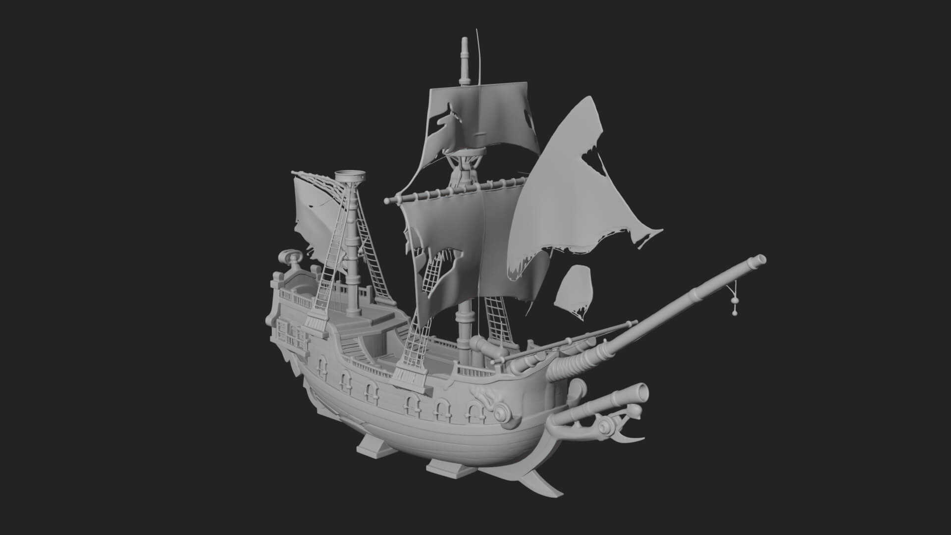 Skull Prow Pirate Ship Model Design 2 3D Print Model 3D Model