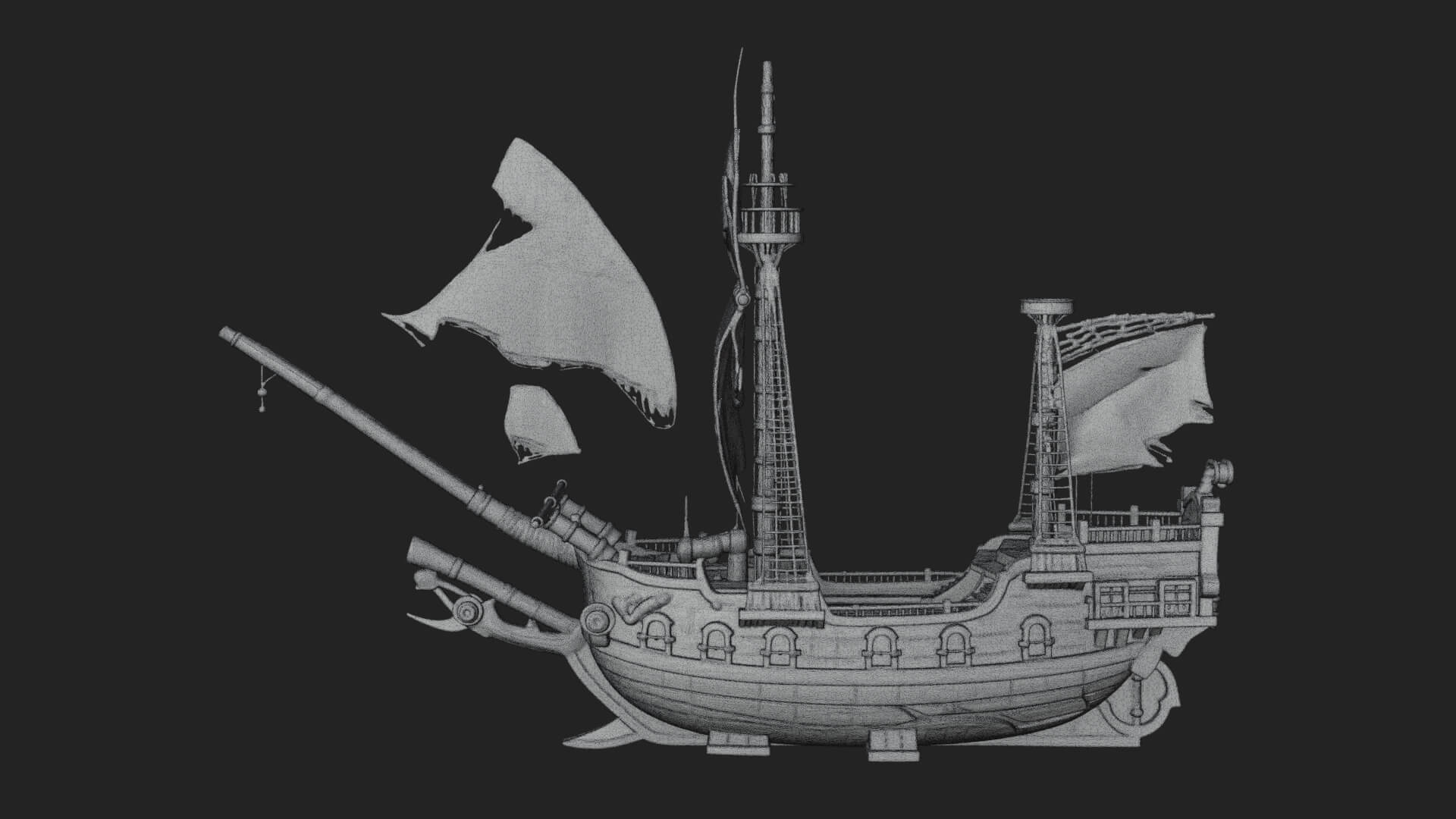 Skull Prow Pirate Ship Model Design 2 3D Print Model 3D Model