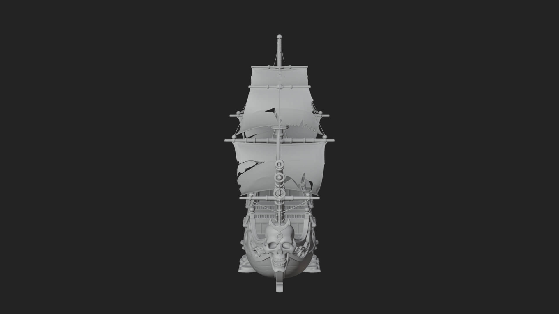 Skull Prow Pirate Ship Model Design 3 3D Print Model 3D Model