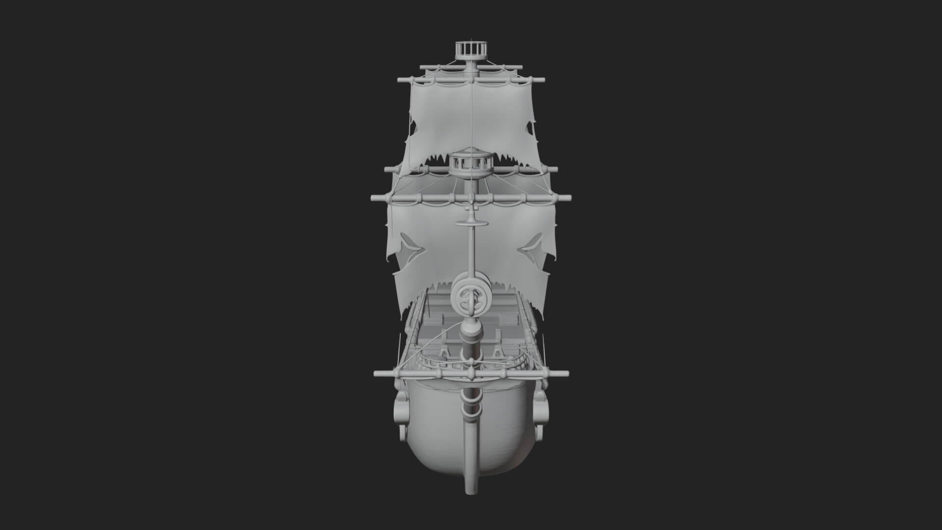 Skull Prow Pirate Ship Model Design 4 3D Print Model 3D Model