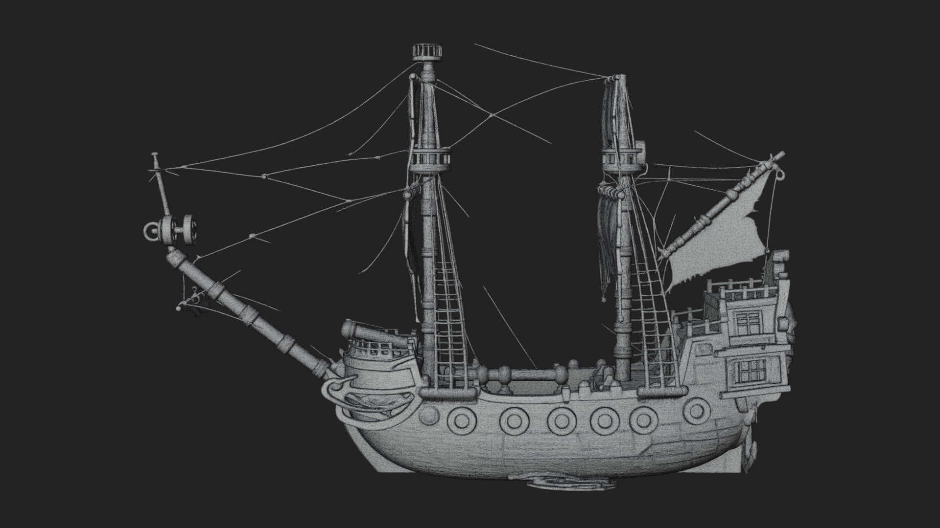 Skull Prow Pirate Ship Model Design 4 3D Print Model 3D Model