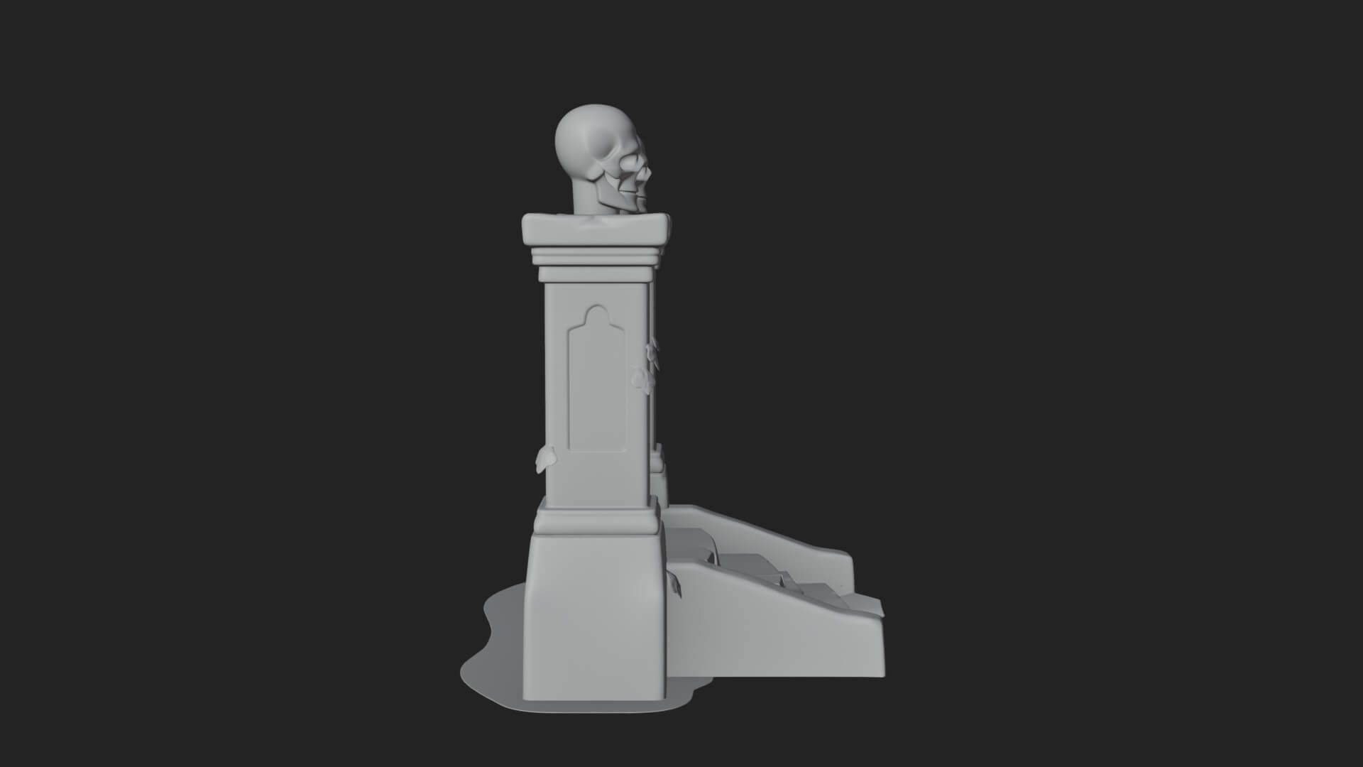 Skull Topped Graveyard Gate Design 1 3D Print Model 3D Model