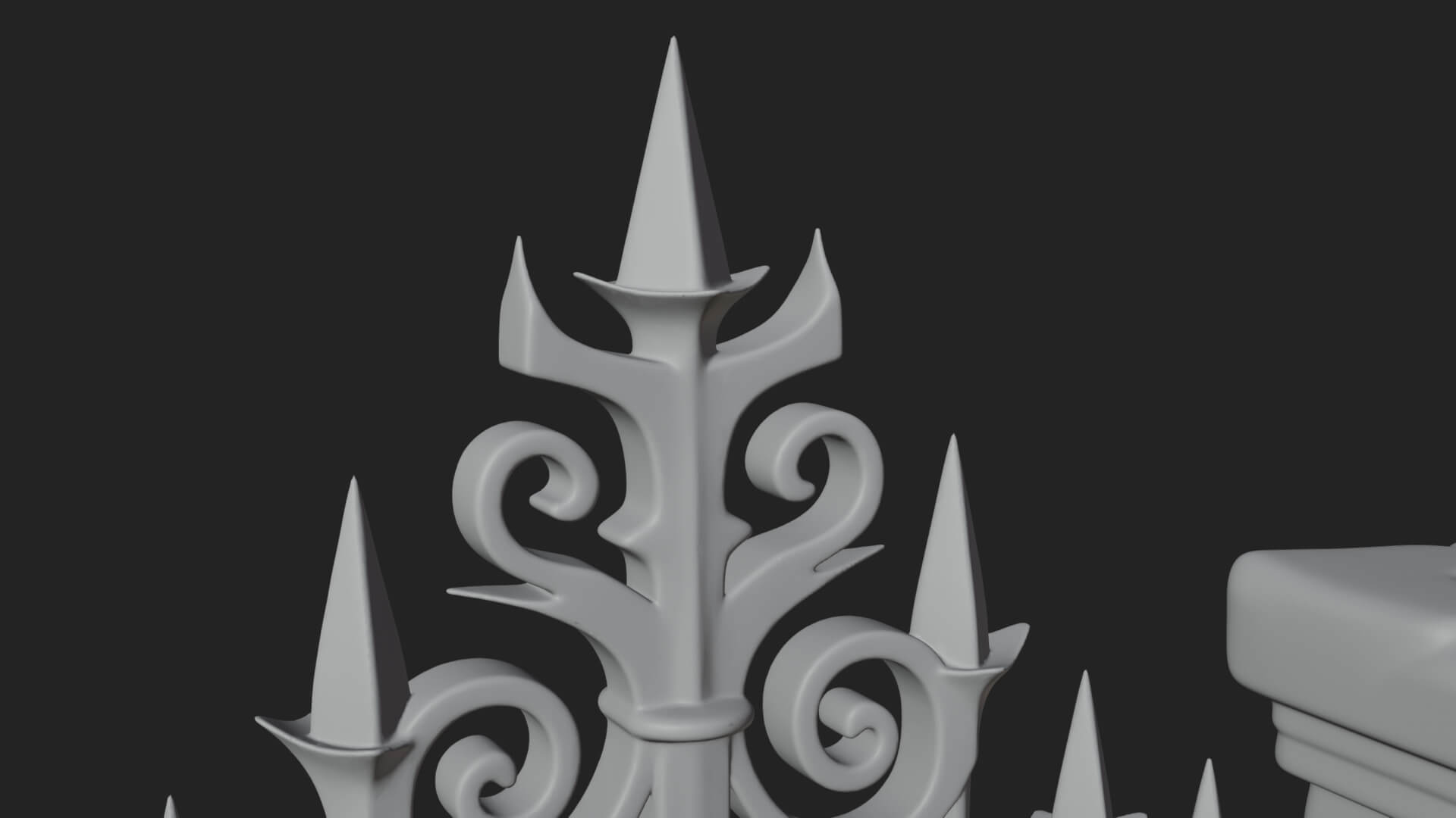 Skull Topped Graveyard Gate Design 1 3D Print Model 3D Model