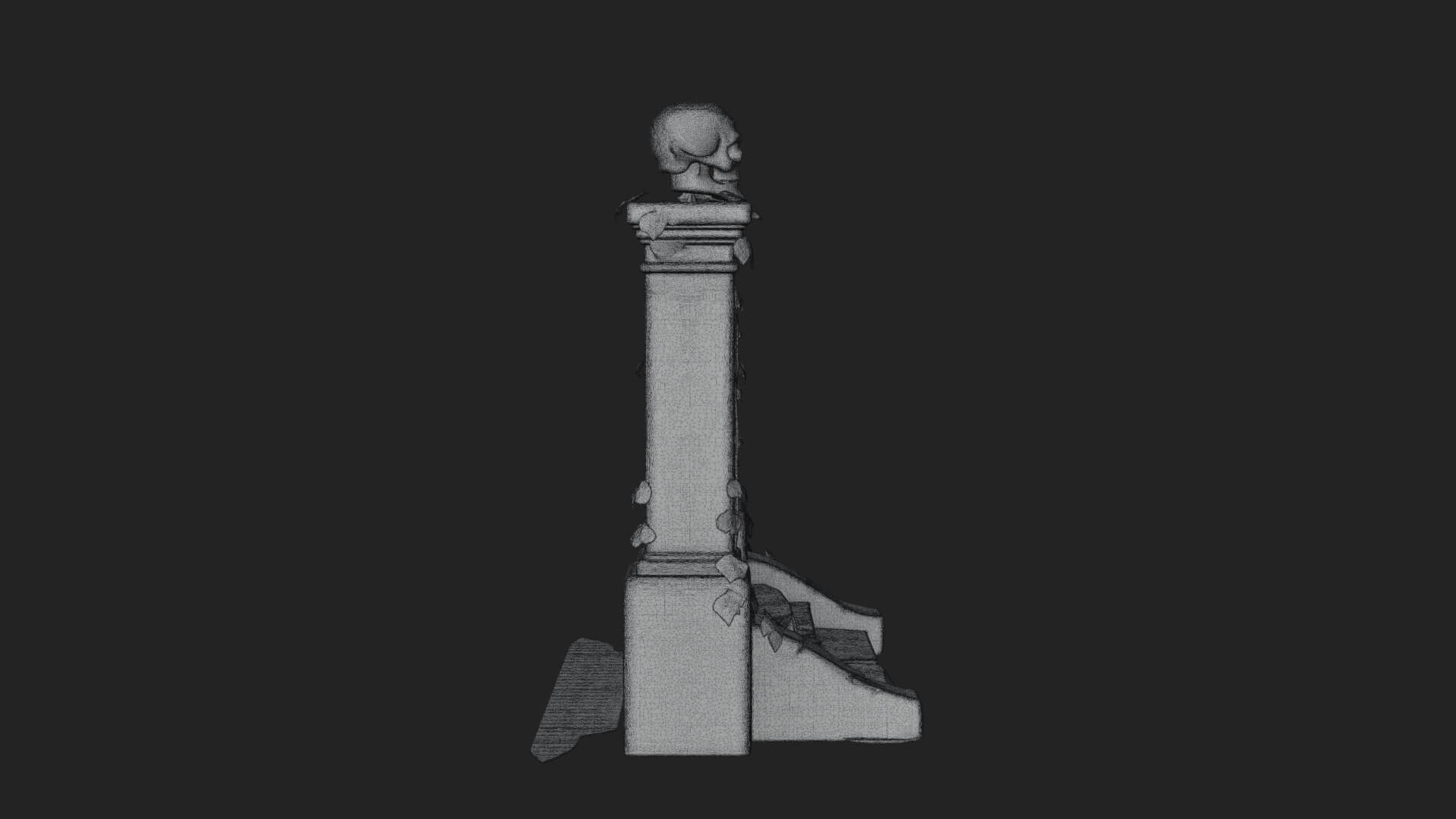 Skull-Topped Graveyard Gate Design 4 3D Print Model 3D Model