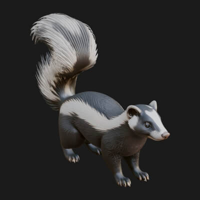 Skunk Statue Design 2 3D Print Model