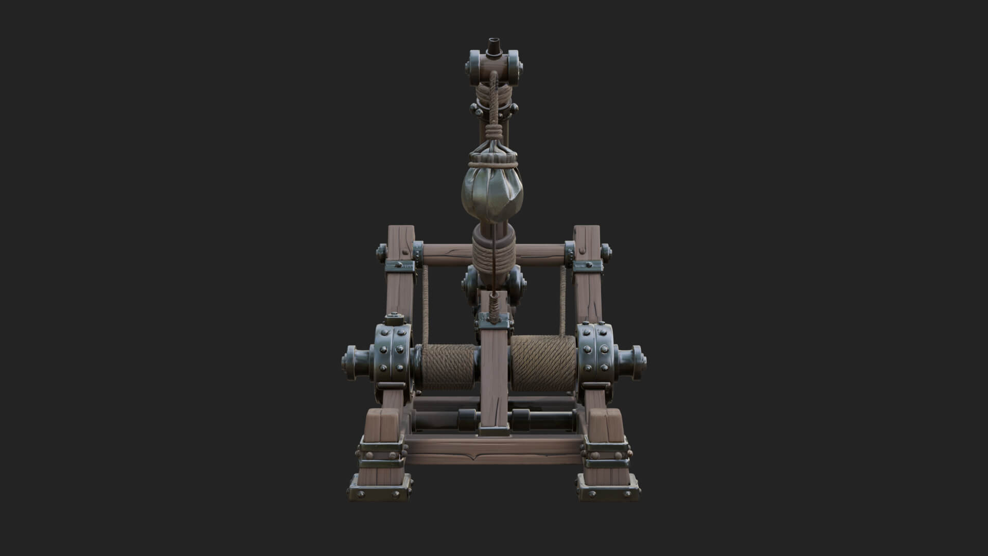 Sling Pouch Trebuchet Model Design 1 3D Print Model 3D Model