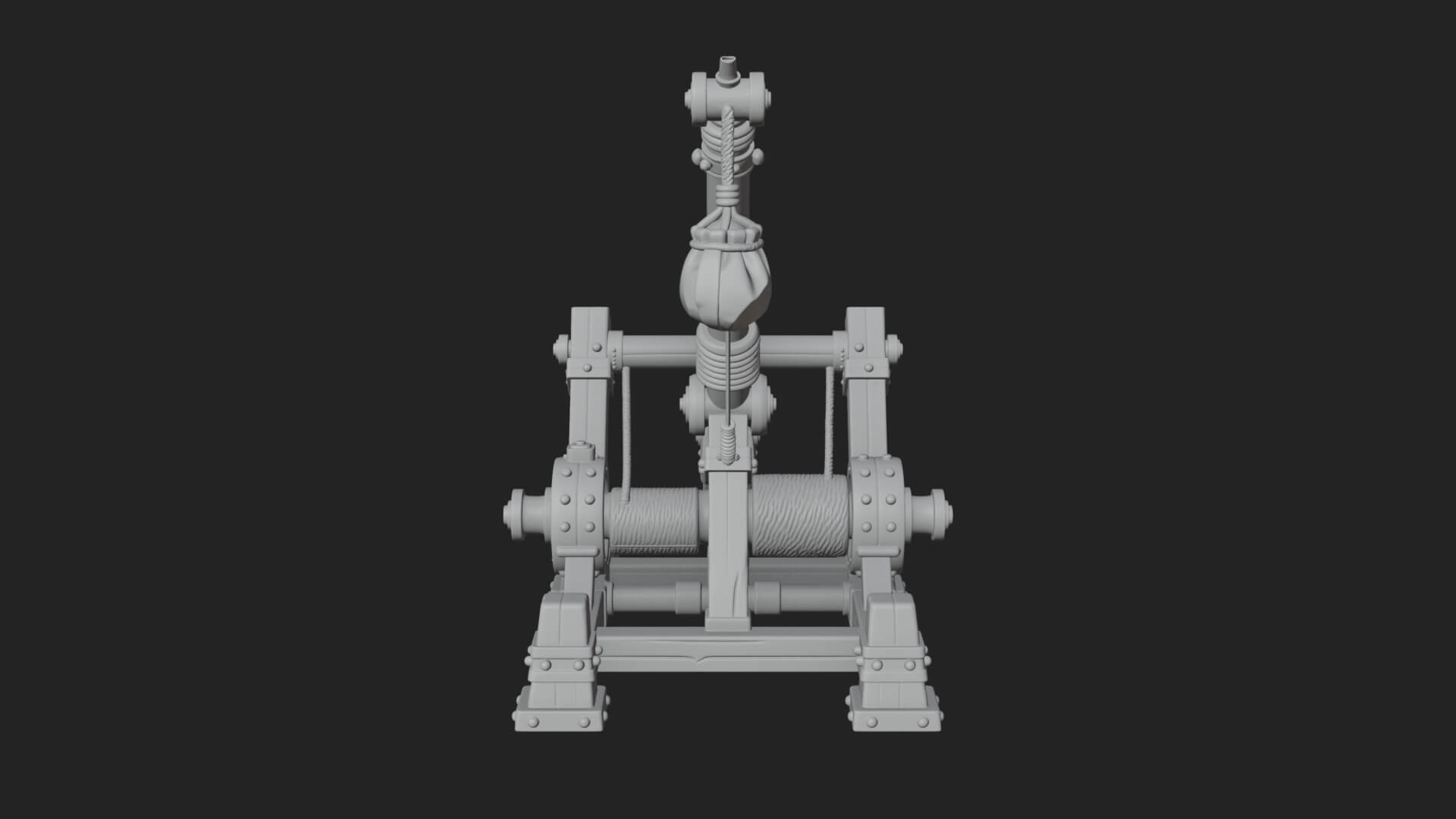 Sling Pouch Trebuchet Model Design 1 3D Print Model 3D Model
