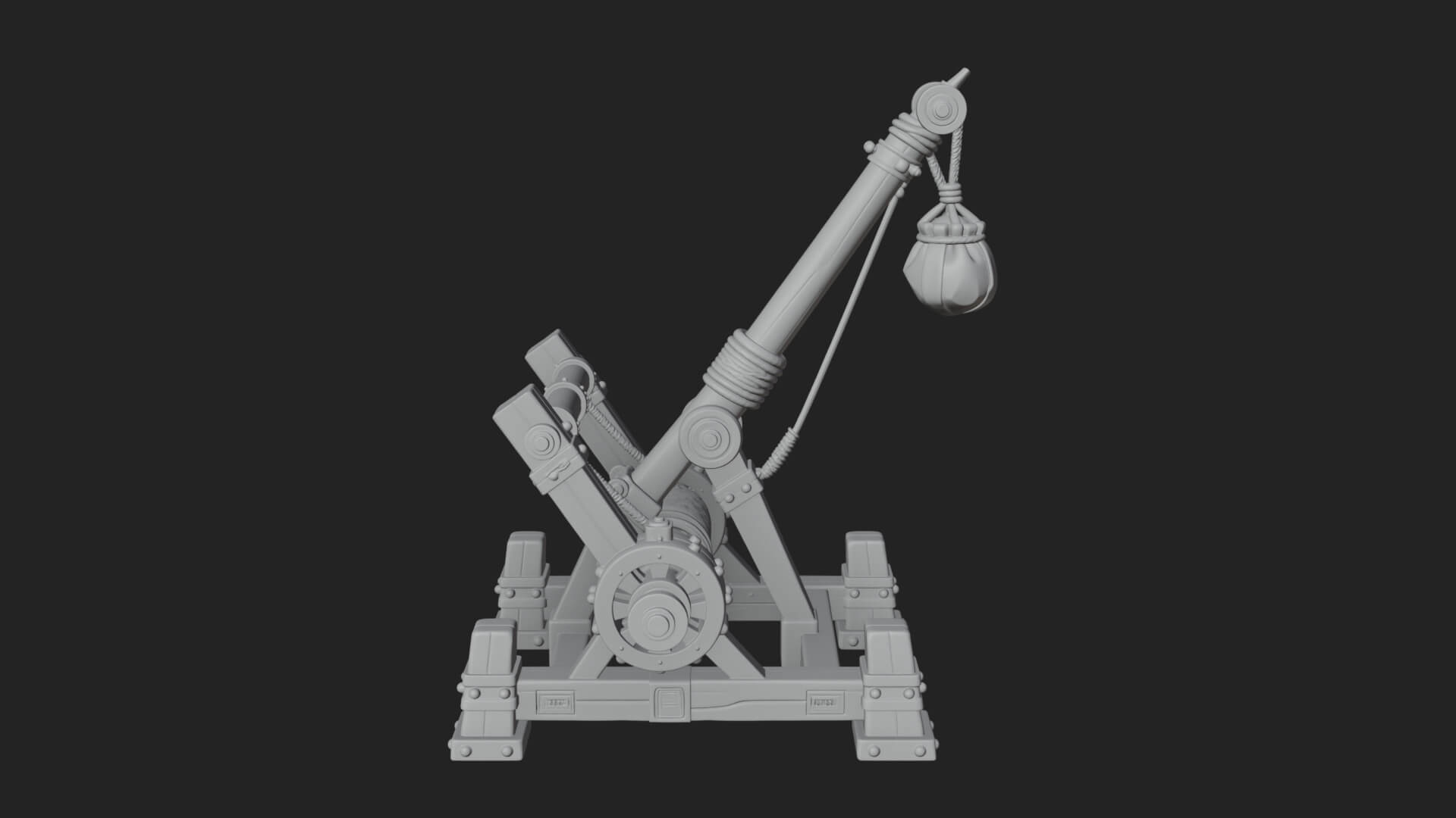 Sling Pouch Trebuchet Model Design 1 3D Print Model 3D Model