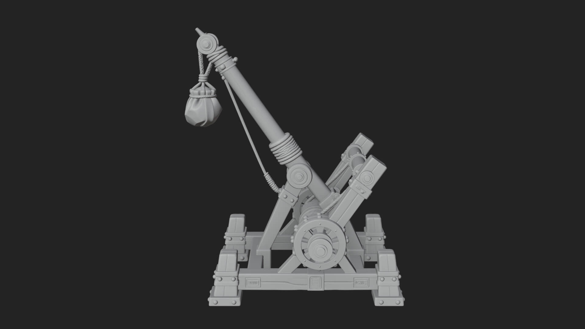 Sling Pouch Trebuchet Model Design 1 3D Print Model 3D Model