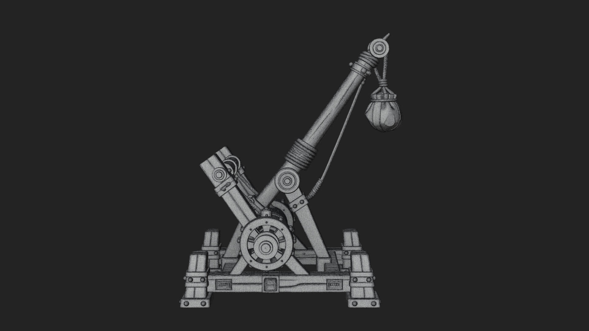 Sling Pouch Trebuchet Model Design 1 3D Print Model 3D Model