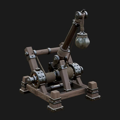 Sling Pouch Trebuchet Model Design 1 3D Print Model
