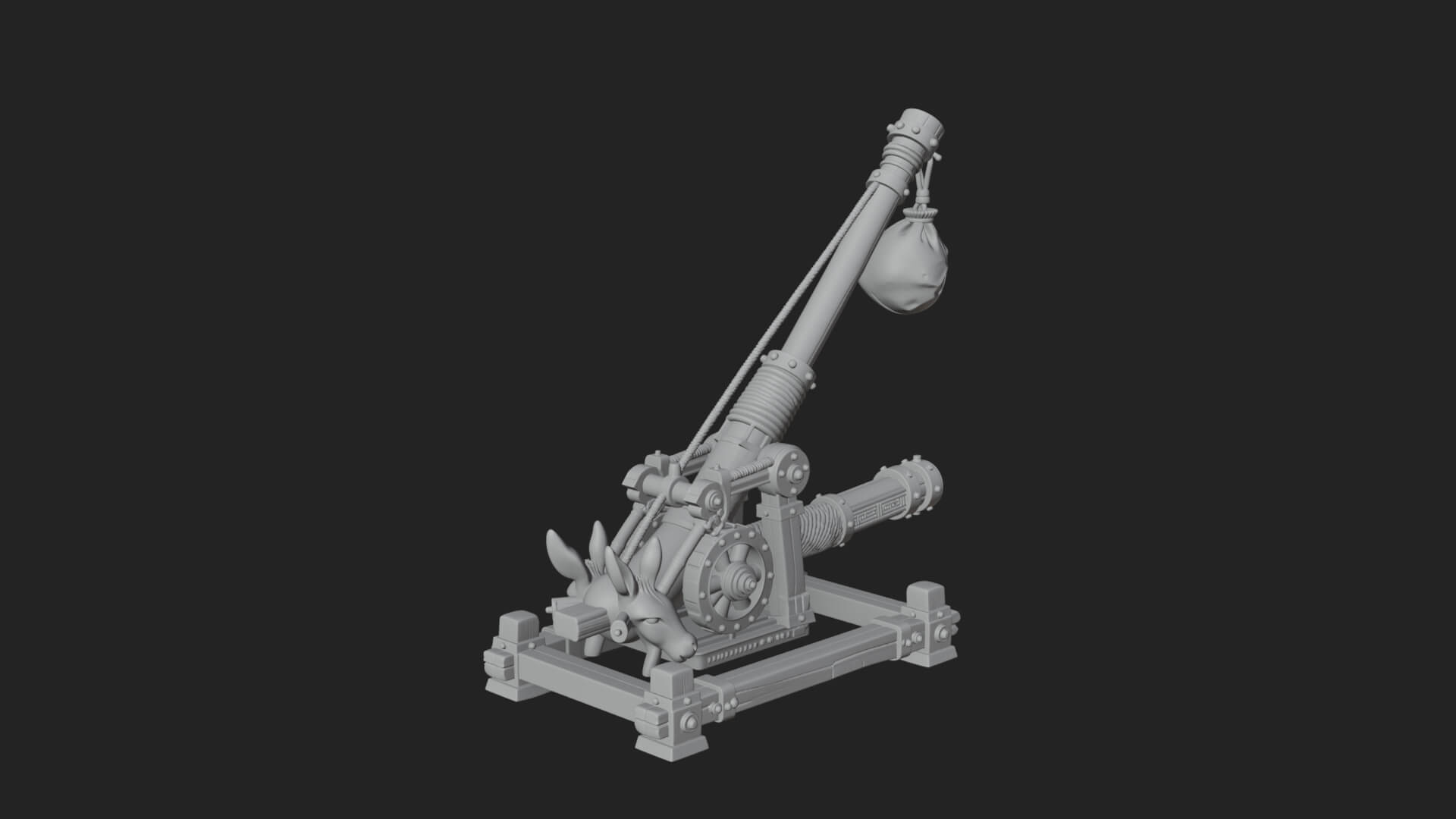 Sling Pouch Trebuchet Model Design 2 3D Print Model 3D Model