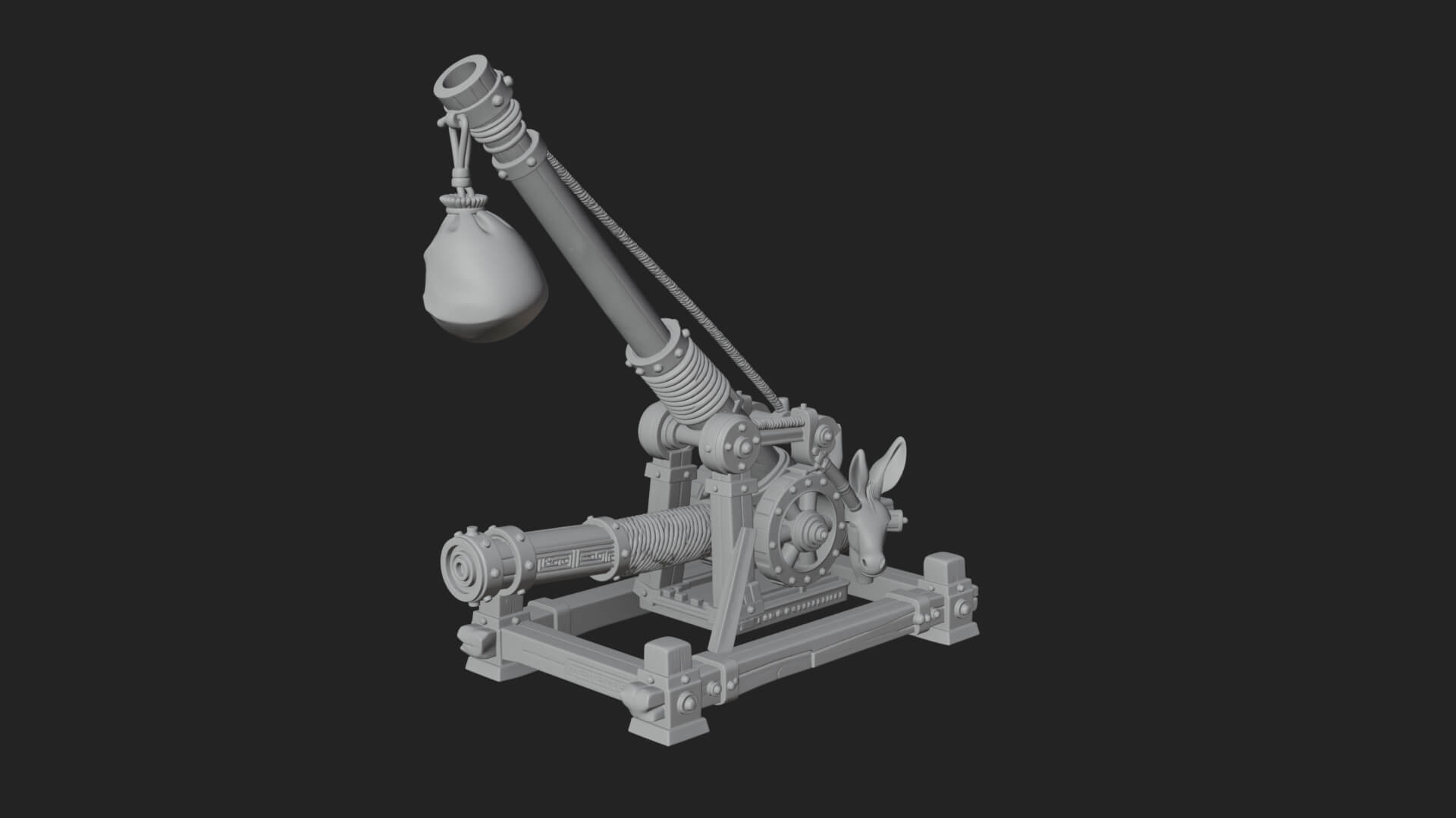Sling Pouch Trebuchet Model Design 2 3D Print Model 3D Model