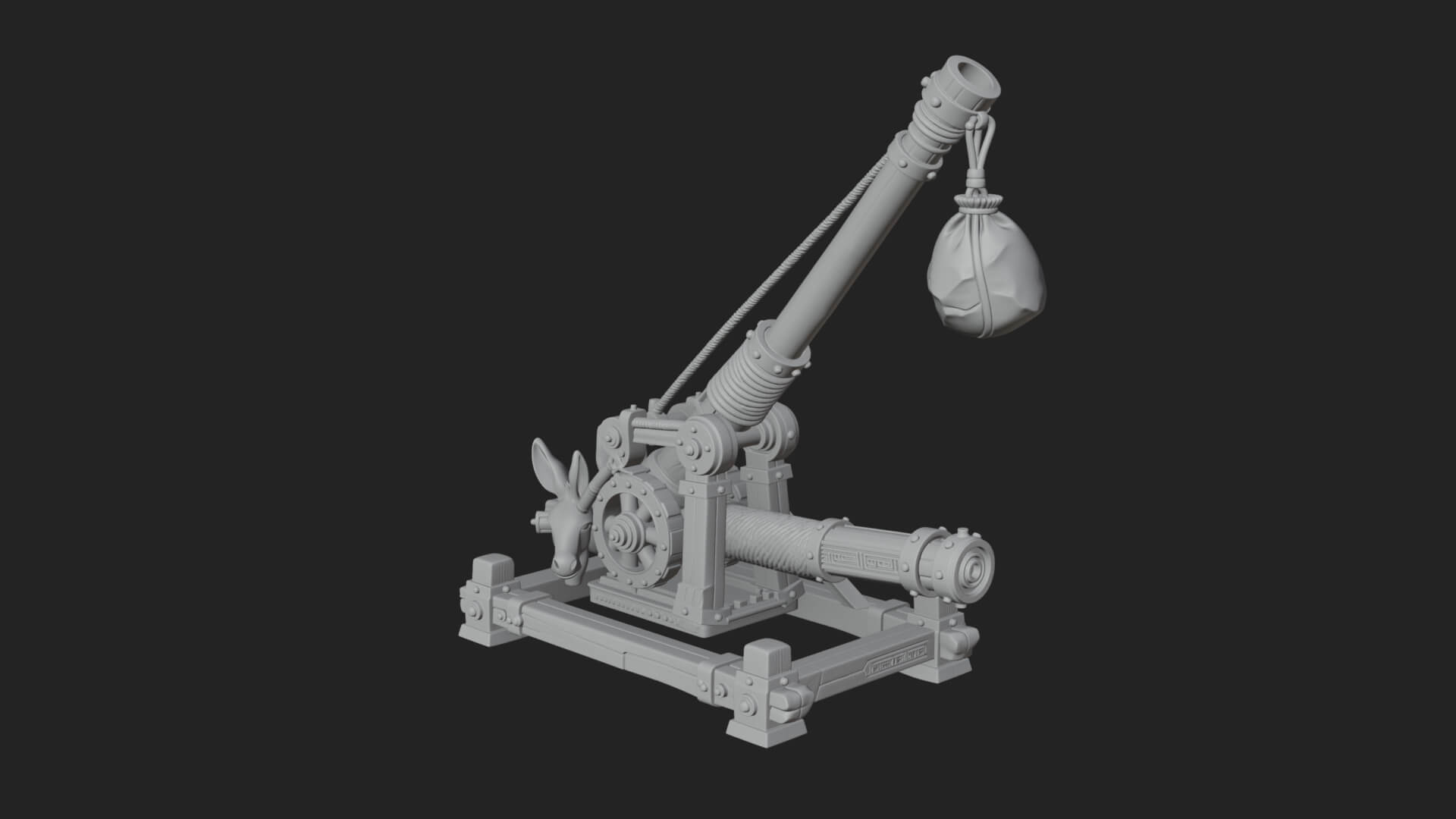 Sling Pouch Trebuchet Model Design 2 3D Print Model 3D Model
