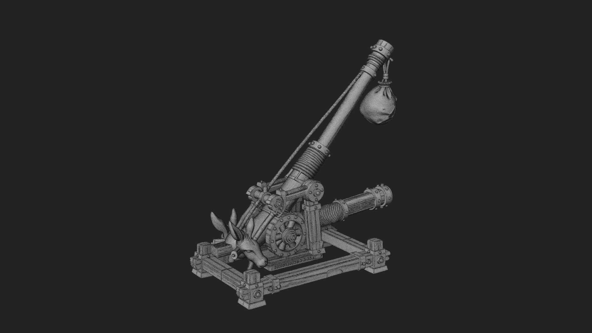 Sling Pouch Trebuchet Model Design 2 3D Print Model 3D Model