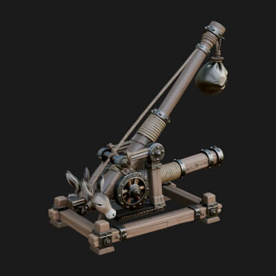 Sling Pouch Trebuchet Model Design 2 3D Print Model