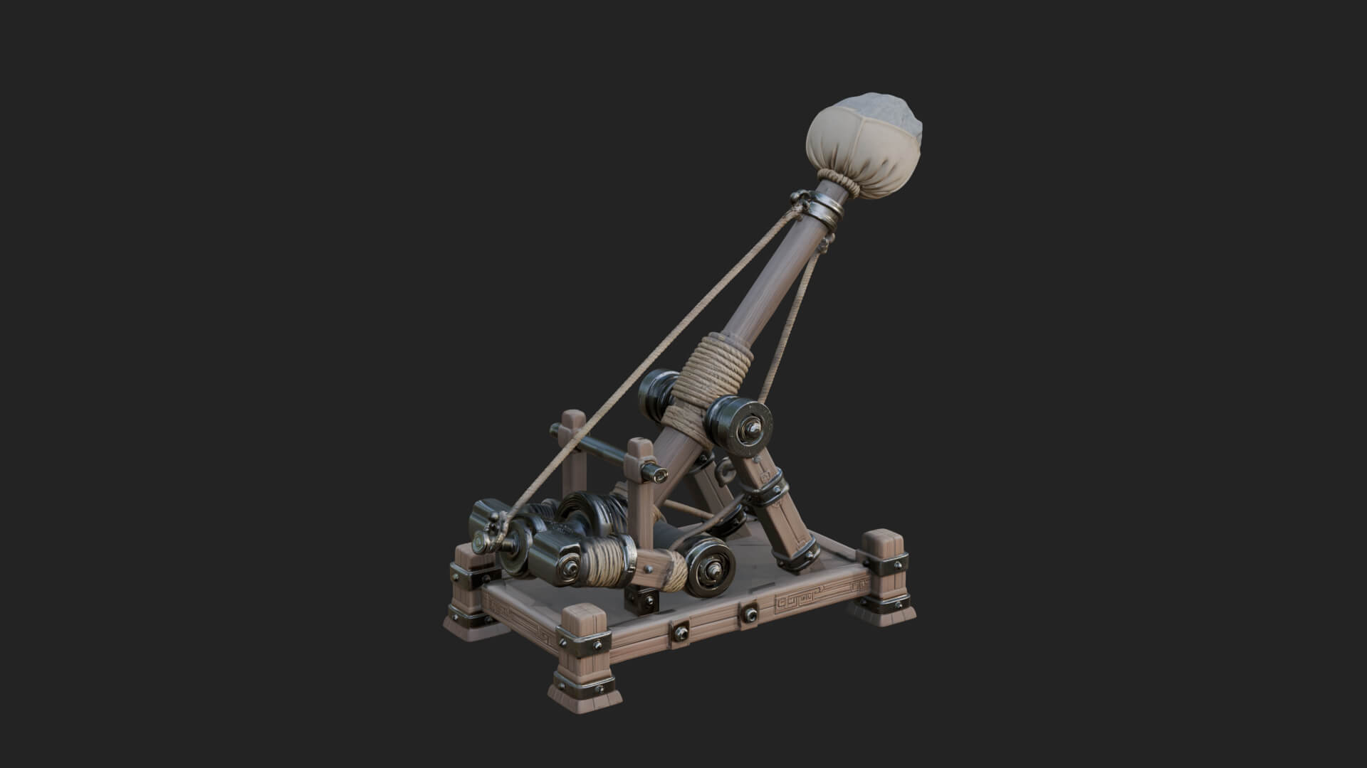 Sling Pouch Trebuchet Model Design 3 3D Print Model 3D Model