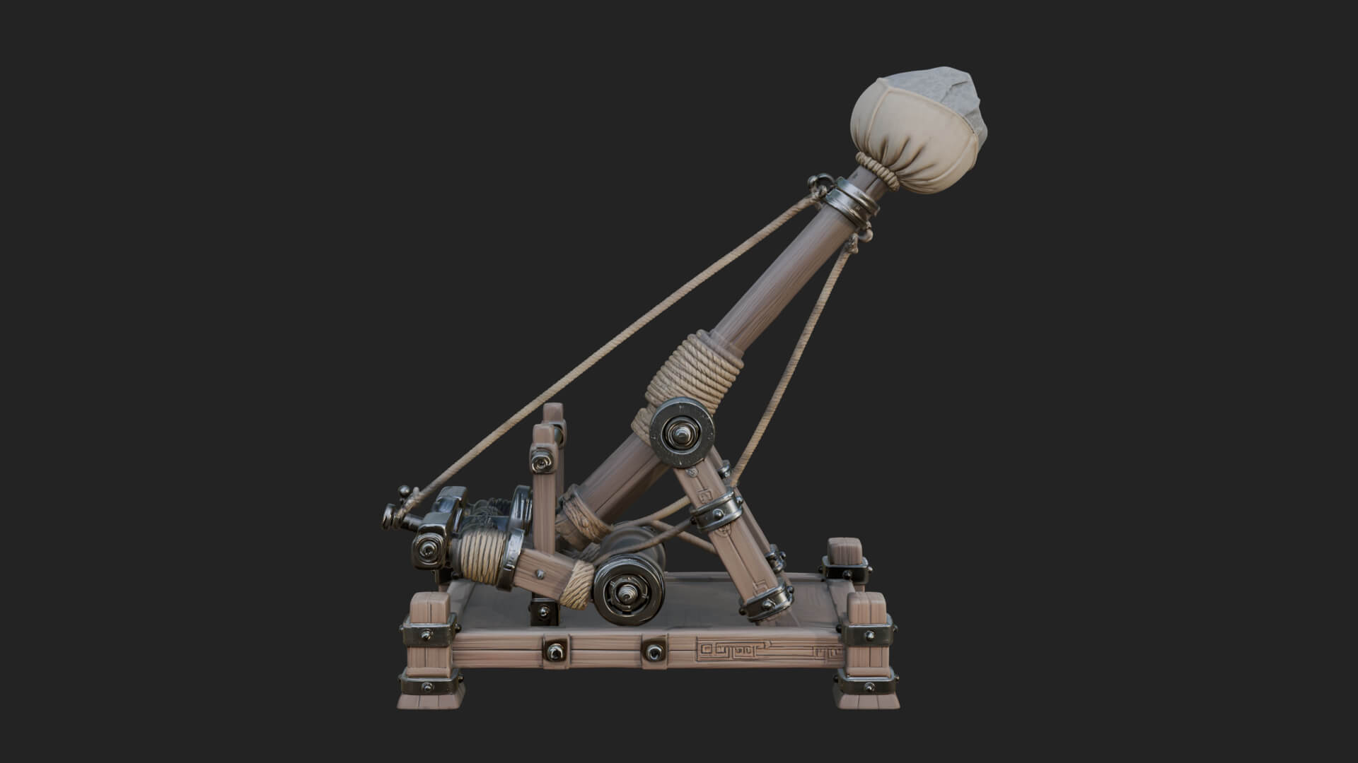 Sling Pouch Trebuchet Model Design 3 3D Print Model 3D Model