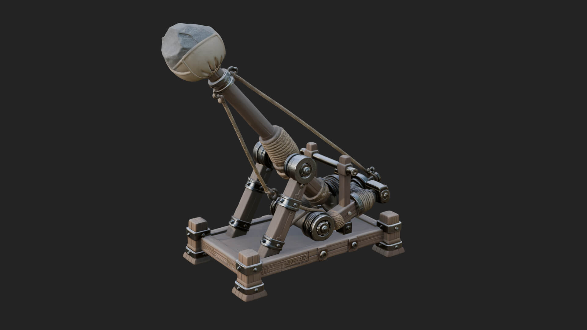 Sling Pouch Trebuchet Model Design 3 3D Print Model 3D Model
