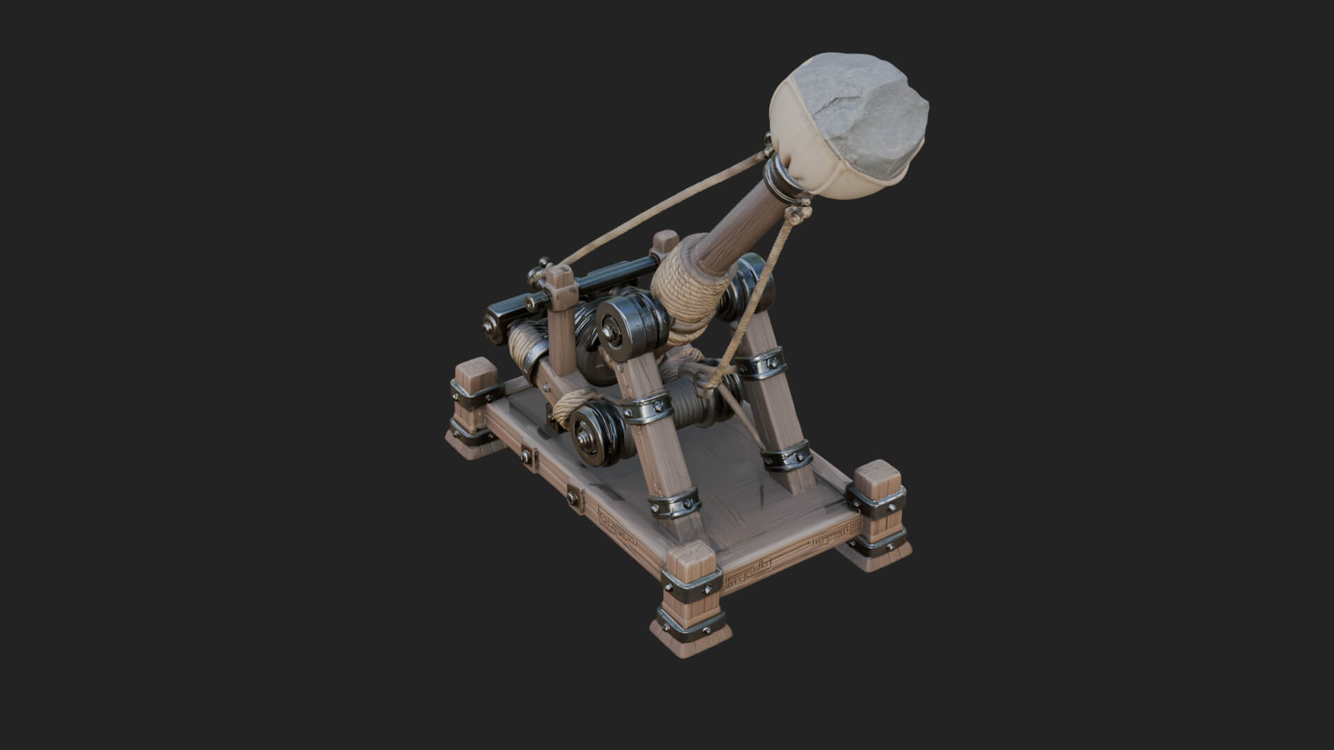 Sling Pouch Trebuchet Model Design 3 3D Print Model 3D Model