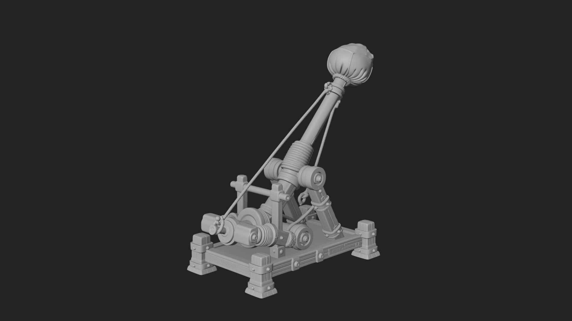 Sling Pouch Trebuchet Model Design 3 3D Print Model 3D Model